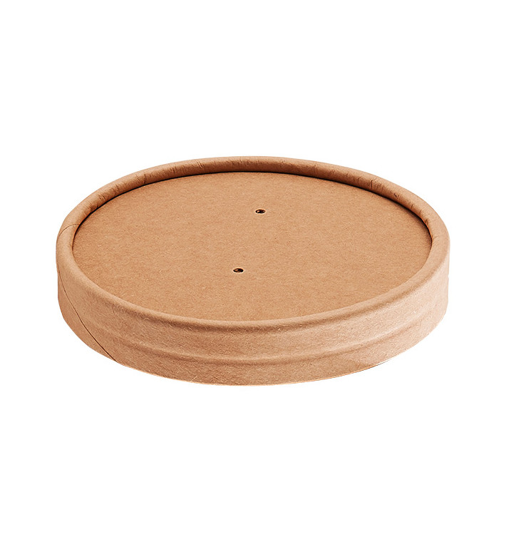 Coperchio in cartone Kraft per contenitore di cartone da 8oz/250ml e 12oz/350ml (500 pezzi) Coperchio in cartone Kraft per contenitore di cartone da 8oz/250ml e 12oz/350ml (500 pezzi)