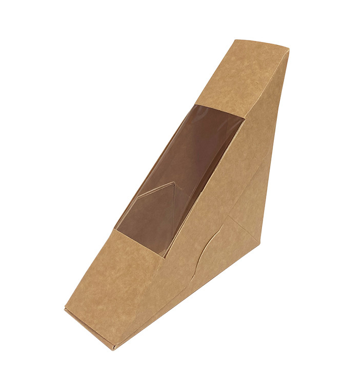 Contenitore in Cartone Kraft con Finestra 125x38x125mm (500 Pezzi) Contenitore in Cartone Kraft con Finestra 125x38x125mm (500 Pezzi)