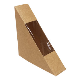 Contenitore in Cartone Kraft con Finestra 125x38x125mm (500 Pezzi)