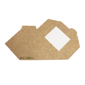 Contenitore in Cartone Kraft con Finestra 125x65x125mm (500 Pezzi)