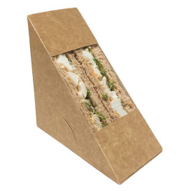 Contenitore in Cartone Kraft con Finestra 125x75x125mm (50 Pezzi)