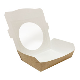 Insalatiera in cartone Kraft con finestra 750ml (250 pezzi)