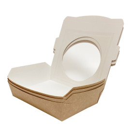 Insalatiera in cartone Kraft con finestra 750ml (250 pezzi)