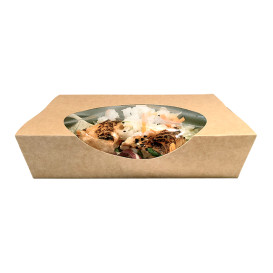 Insalatiera in cartone Kraft con finestra 750ml (250 pezzi)