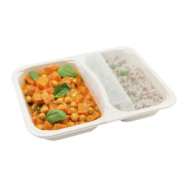 Contenitori Canna da Zucchero PLA 2C 820ml 22,7x17,8x3,2cm  (300 Pezzi)