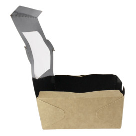 Scatola di Carta Kraft con Finestra 18x12,7x5,5cm 1000ml (25 Pezzi)