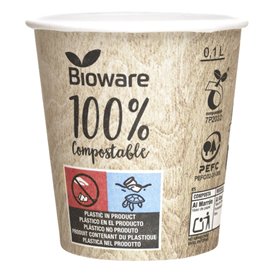 Bicchiere di Carta Eco PLA BioWare 4Oz/120ml Ø6,2cm (2000 Pezzi)