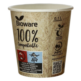 Bicchiere di Carta Eco PLA BioWare 4Oz/120ml Ø6,2cm (2000 Pezzi)