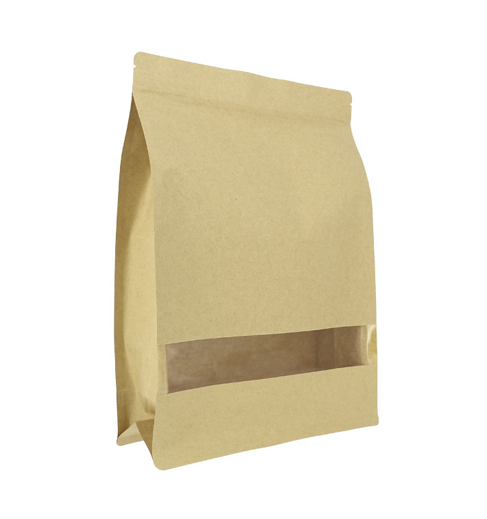 Sacchetto StandUp di Carta con chiusura e finestra 25+10x35cm (50 Pezzi) Sacchetto StandUp di Carta con chiusura e finestra 25+10x35cm (50 Pezzi)