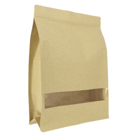Sacchetto StandUp di Carta con chiusura e finestra 25+10x35cm (250 Pezzi)