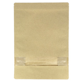 Sacchetto StandUp di Carta con chiusura e finestra 25+10x35cm (250 Pezzi)