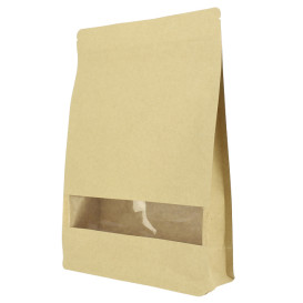 Sacchetto StandUp di Carta con chiusura e finestra 20+8x30cm (500 Pezzi)