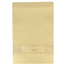Sacchetto StandUp di Carta con chiusura e finestra 20+8x30cm (500 Pezzi)