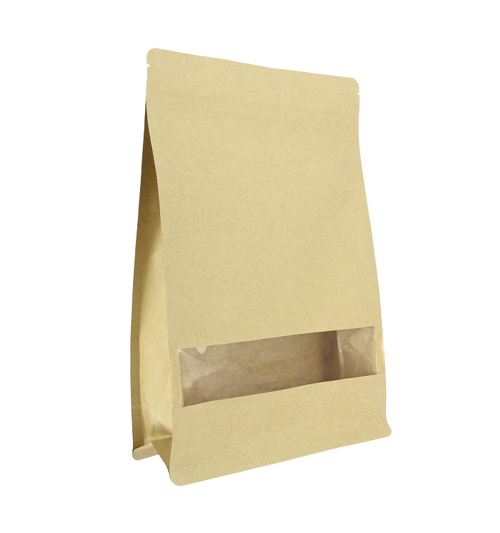 Sacchetto StandUp di Carta con chiusura e finestra 20+8x30cm (50 Pezzi) Sacchetto StandUp di Carta con chiusura e finestra 20+8x30cm (50 Pezzi)