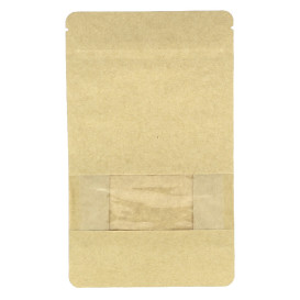 Sacchetto StandUp di Carta con chiusura e finestra 12+6x20cm (1000 Pezzi)