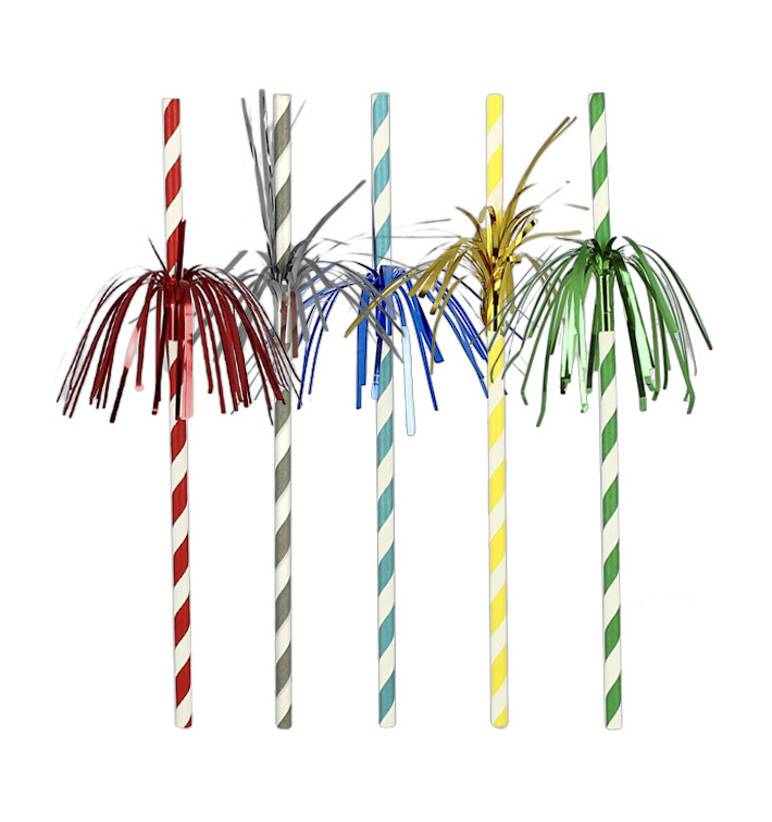 Cannuccia Dritta Carta Palme Ø6mm 24cm (100 Pezzi) Cannuccia Dritta Carta Palme Ø6mm 24cm (100 Pezzi)
