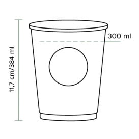 Bicchiere di Carta Eco PLA BioWare 12Oz/384ml Ø8,0cm (55 Pezzi)