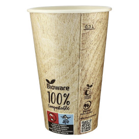 Bicchiere di Carta Eco PLA BioWare 12Oz/384ml Ø8,0cm (1100 Pezzi)