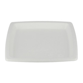 Piatto Quadrato Bianco Canna Zucchero 17x17cm (125 Pezzi)