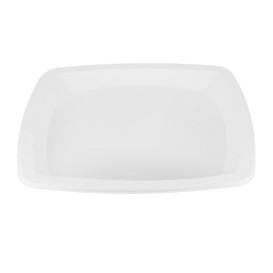 Piatto Quadrato Bianco Canna Zucchero 25x25cm (125 Pezzi)