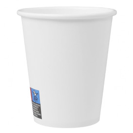 Bicchiere di Carta Senza Plastica 9 Oz/250ml "Colorati" Bianco Ø8cm (20 Pezzi)