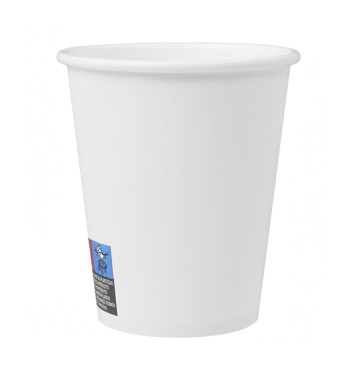 Bicchiere di Carta Senza Plastica 9 Oz/250ml "Colorati" Bianco Ø8cm (20 Pezzi) Bicchiere di Carta Senza Plastica 9 Oz/250ml "Colorati" Bianco Ø8cm (20 Pezzi)