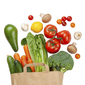 Sacchetti di carta Kraft con manico piatto 80g/m² 32+16x35cm (50 Pezzi)