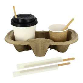 Palette per Caffè di Legno Imbustate 140mm (500 Pezzi)