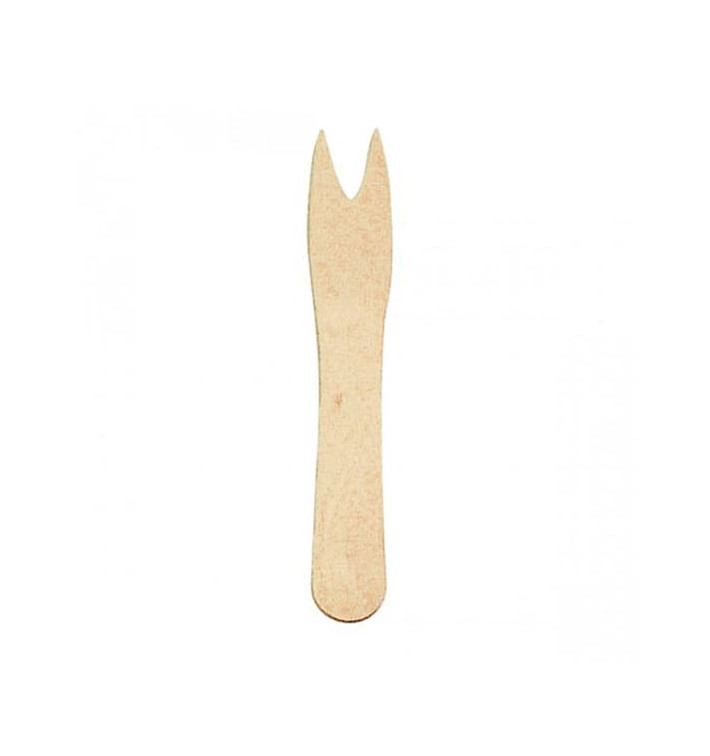 Forchettina di Legno patatine fritte 85mm (5000 Pezzi) Forchettina di Legno patatine fritte 85mm (5000 Pezzi)