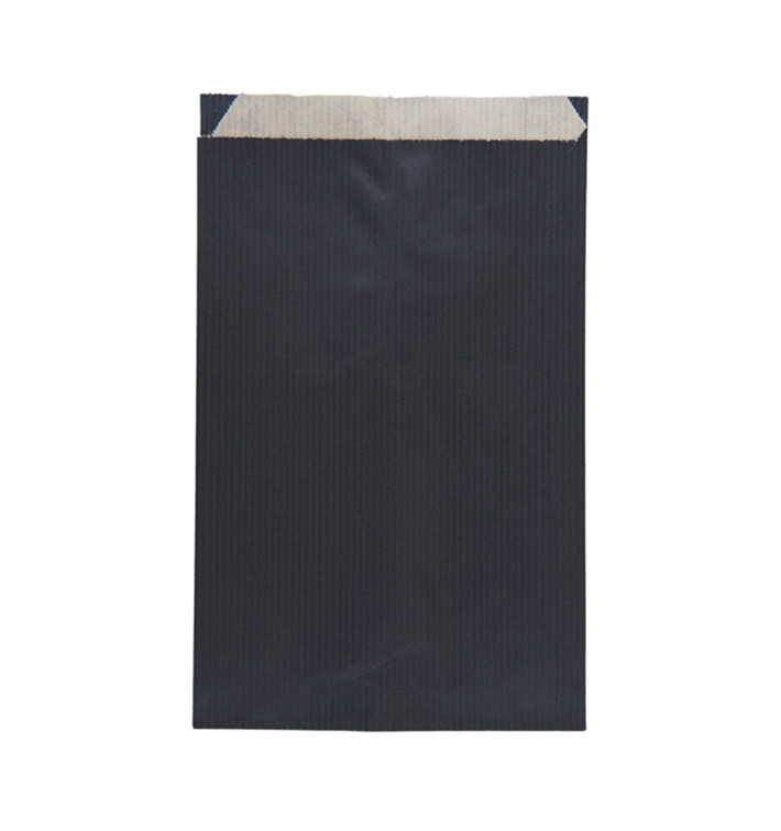 Sacchetto di Carta Kraft Nero 19+8x35cm (750 Pezzi) Sacchetto di Carta Kraft Nero 19+8x35cm (750 Pezzi)