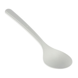 Cucchiaino riutilizzabile PP Mineral "Hercules" Bianco 130mm (50 pezzi)