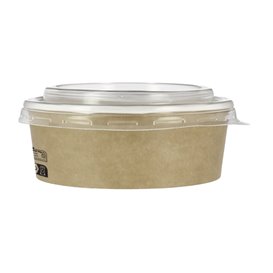 Contenitori di Carta Kraft Con Coperchio PP 25 Oz/750ml (50 Pezzi)