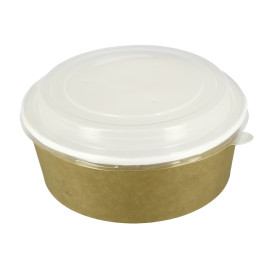Contenitori di Carta Kraft Con Coperchio PP 33Oz/1000ml (25 Pezzi)