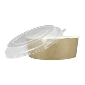 Contenitori di Carta Kraft Con Coperchio PP 33Oz/1000ml (100 Pezzi)