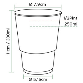 Bicchiere di Plastica PP Trasp. 330ml Ø7,9cm (50 Pezzi)