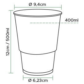 Bicchiere di Plastica PP Trasp. 500ml Ø9,4cm (800 Pezzi)