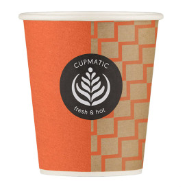 Bicchiere di Carta Eco Cupmatic 8Oz/210ml Ø7,0cm (100 Pezzi)