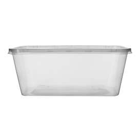 Contenitori di Plastico con Coperchio Rettangolare PP 1.000ml (50 Pezzi)