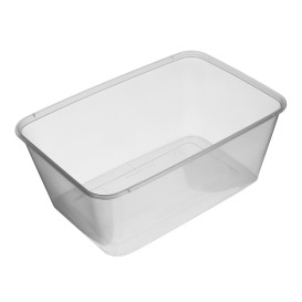 Contenitori di Plastico con Coperchio Rettangolare PP 1.000ml (300 Pezzi)