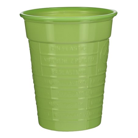 Bicchiere di Plastica PS Verde 200ml Ø7cm (50 Pezzi)