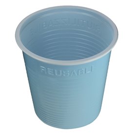 Bicchiere di Plastica PS Bicolore Azzurro 230 ml (30 Pezzi)