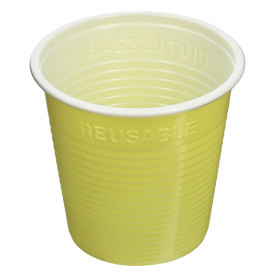 Bicchiere di Plastica PS Bicolore Giallo 230 ml (420 Pezzi)