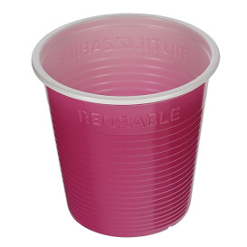 Bicchiere di Plastica PS Bicolore Fucsia 230 ml (420 Pezzi)