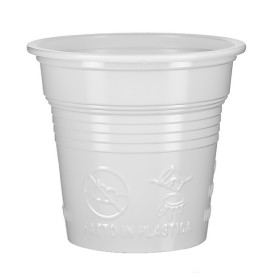 Bicchiere di Plastica PS Bianco 80ml Ø5,7cm (100 Pezzi)