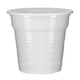 Bicchiere di Plastica PS Bianco 80ml Ø5,7cm (100 Pezzi)