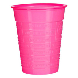 Bicchiere di Plastica PS Fucsia 200ml Ø7cm (50 Pezzi)