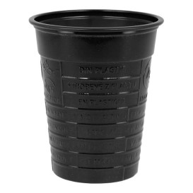 Bicchiere di Plastica PS Nero 200ml Ø7cm (1.500 Pezzi)