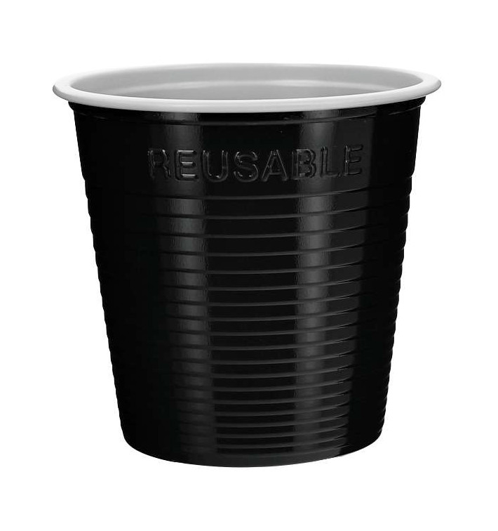 Bicchiere Riutilizzabile PS Nero bicolore 230ml (30 Pezzi) Bicchiere Riutilizzabile PS Nero bicolore 230ml (30 Pezzi)
