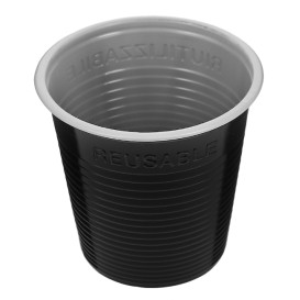 Bicchiere Riutilizzabile PS Nero bicolore 230ml (420 Pezzi)