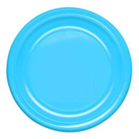 Piatto Fondo Riutilizzabile Economico PS Azzurro Ø20,5cm (25 Pezzi)